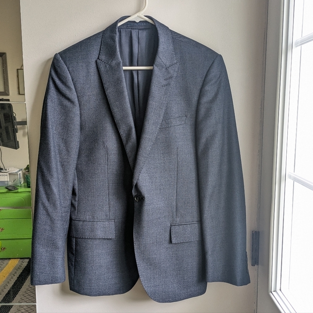 Autograph navy slim fit wool jacket